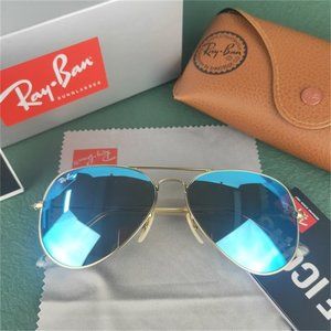 Ray-Ban Universal Sunglasses Classic G-15 Aviator Blue Glitter RB3025🟤🟤